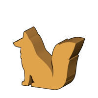 きつね型コマ(座)