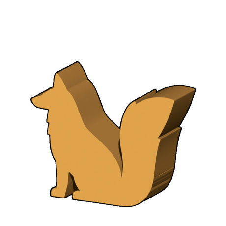 きつね型コマ(座)