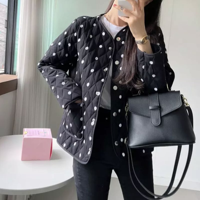 ドットノーカラーキルティングジャケット | HANNA CLOSET online ドットノーカラーキルティングジャケット | HANNA CLOSET online