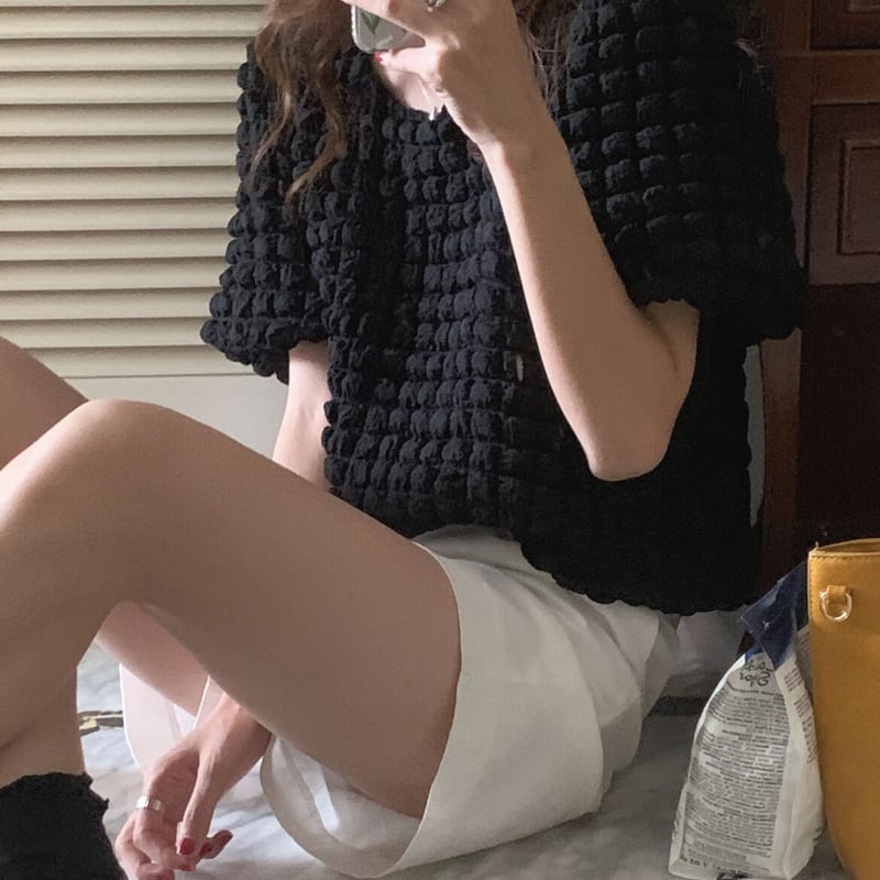 ぽこぽこTシャツブラック♡ | HANNA CLOSET online