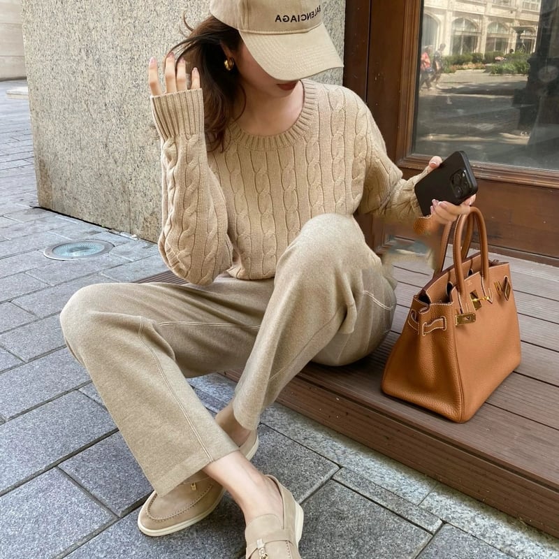 キャメルケーブルニット | HANNA CLOSET online
