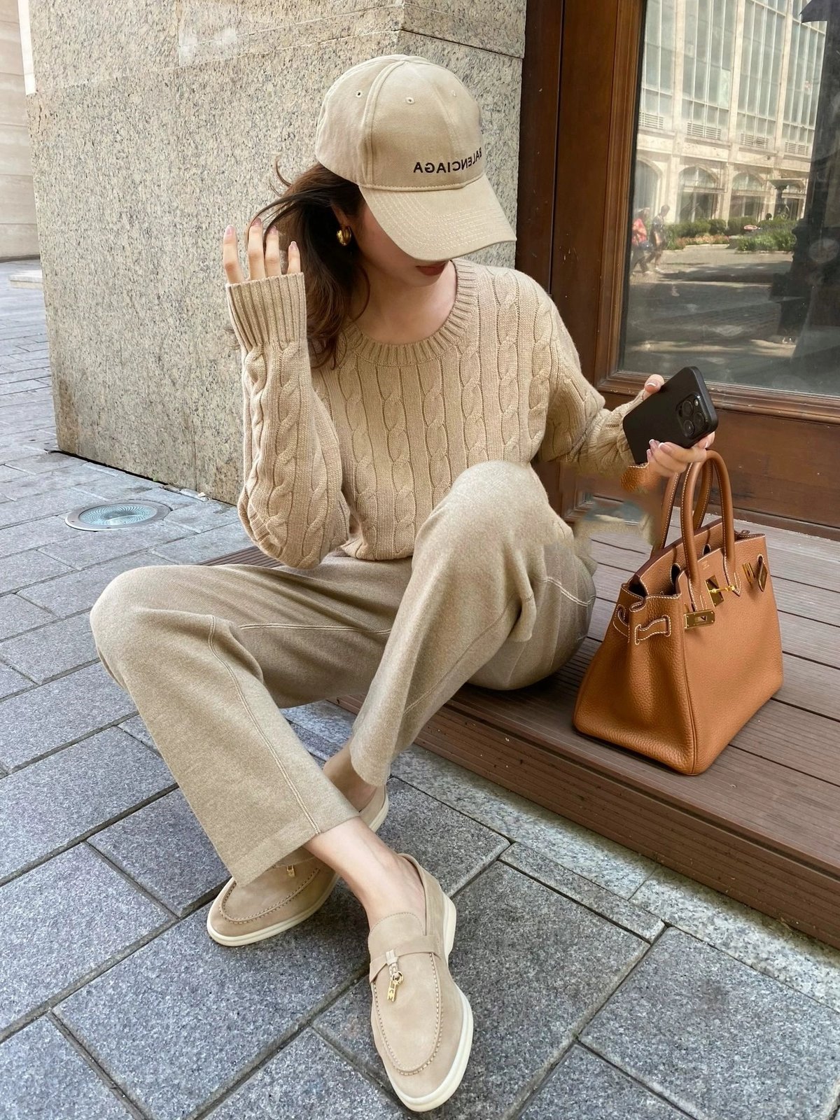 MARGARET HOWELL キャメル ケーブルニット トップス 2 キャメルケーブルニット | HANNA CLOSET online