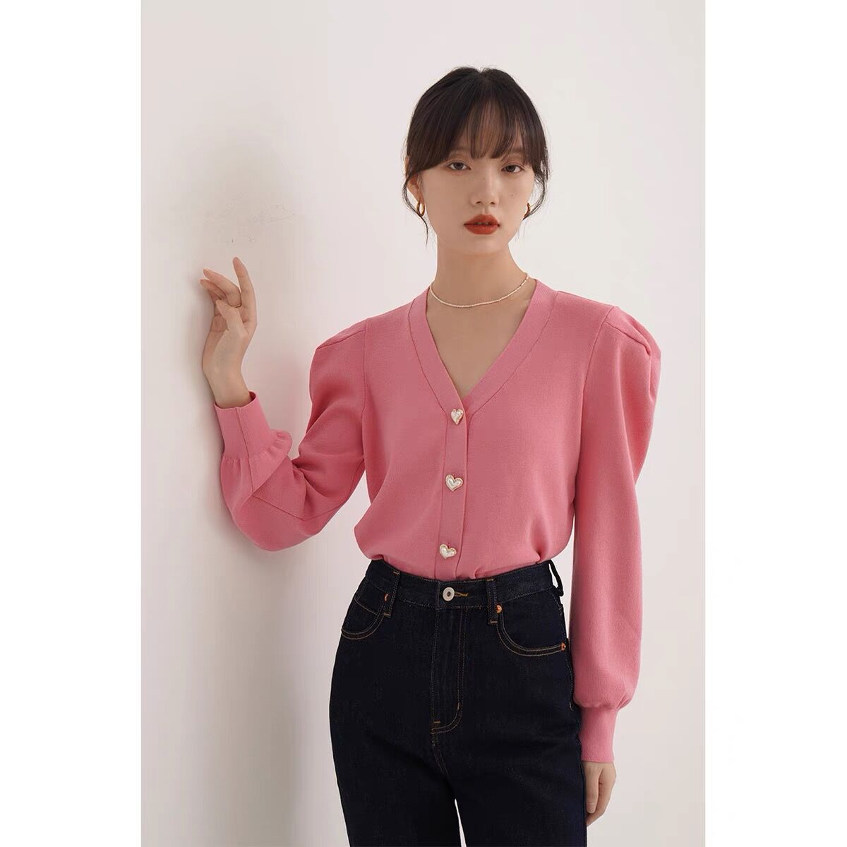 ボタンハートカーディガン♡ | HANNA CLOSET 