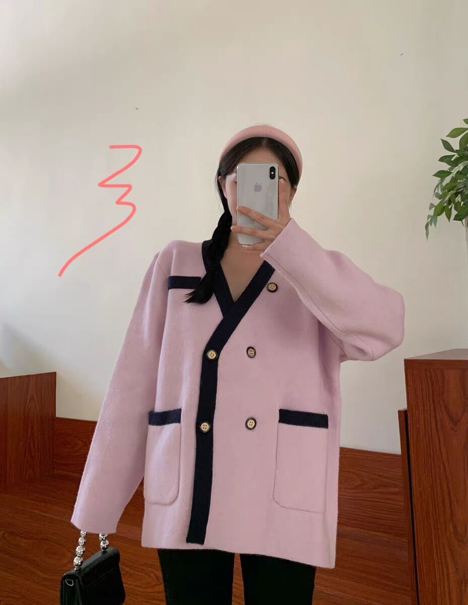 Guilty Parties ニットカーディガン ネイビー/ピンク Guilty Parties ニットカーディガン ネイビー/ピンク