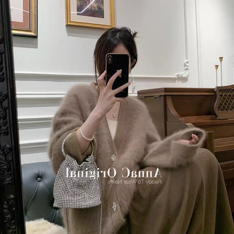 モヘアビジューカーディガン♡ モヘアビジューボタンカーディガン | HANNA CLOSET online