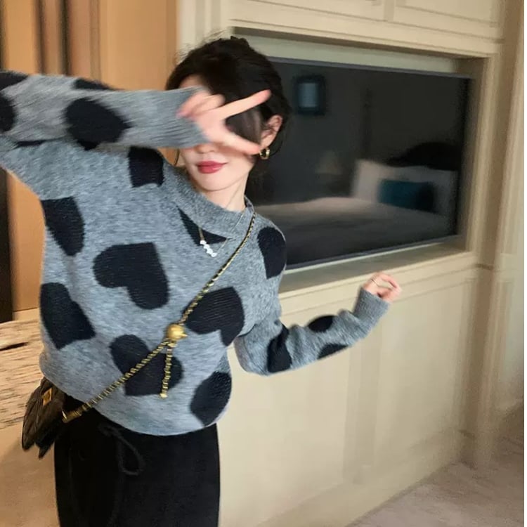 グレー×ハートニット | HANNA CLOSET online