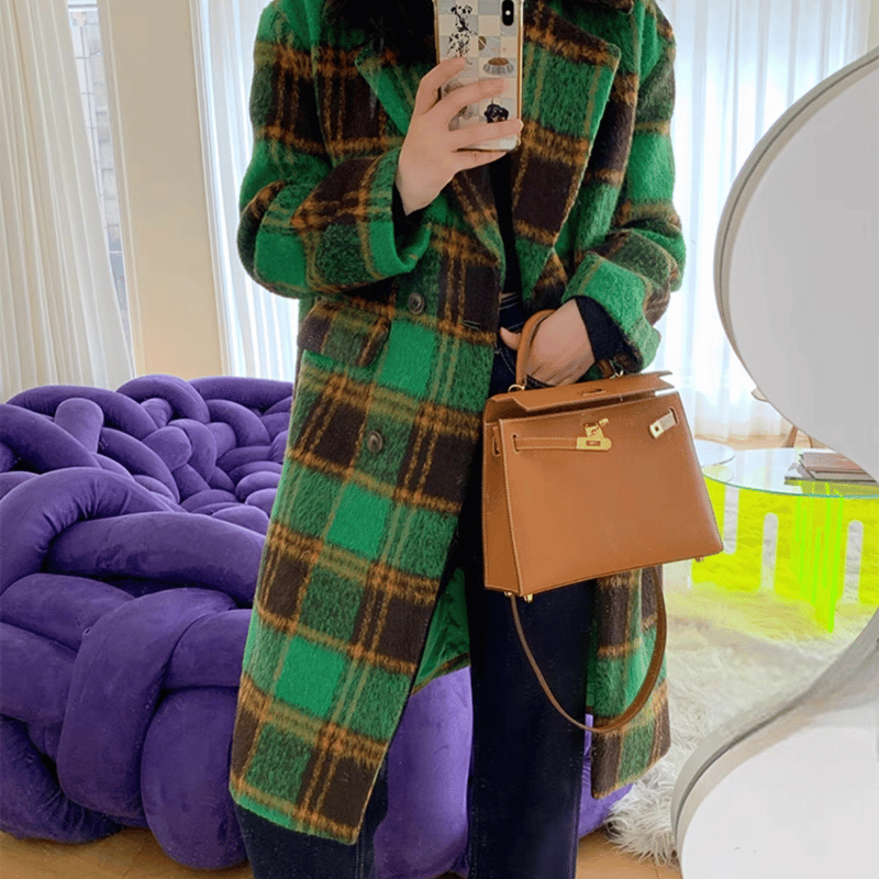 グリーンチェックオーバーコート | HANNA CLOSET online グリーンチェックオーバーコート | HANNA CLOSET online