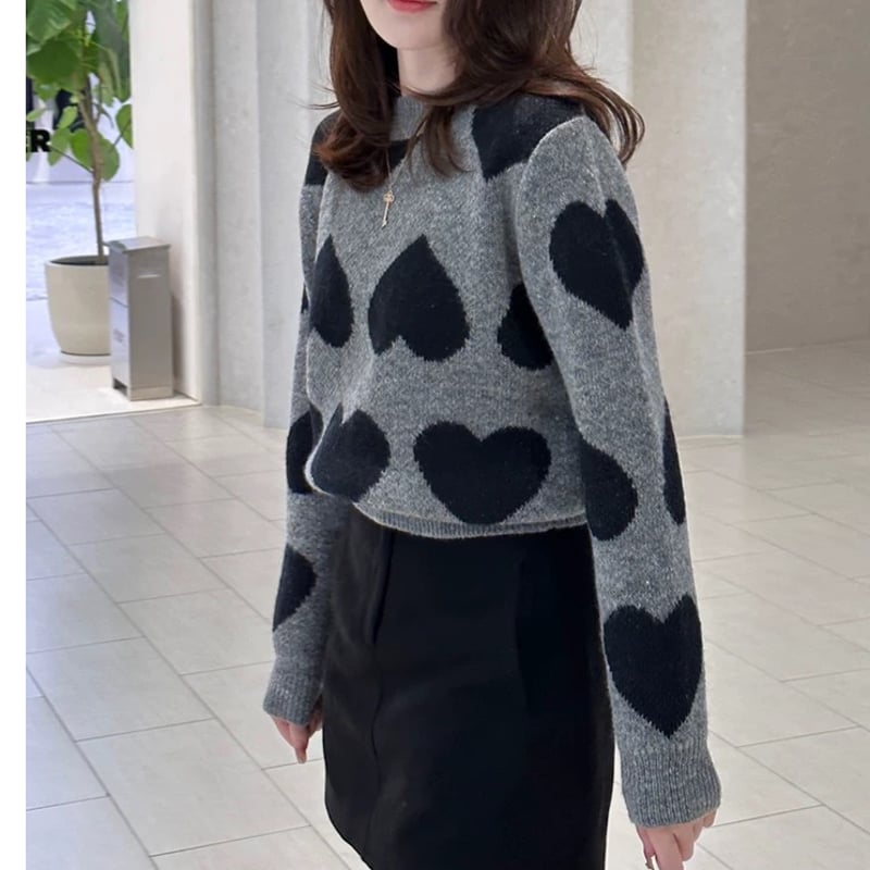 グレー×ハートニット | HANNA CLOSET online
