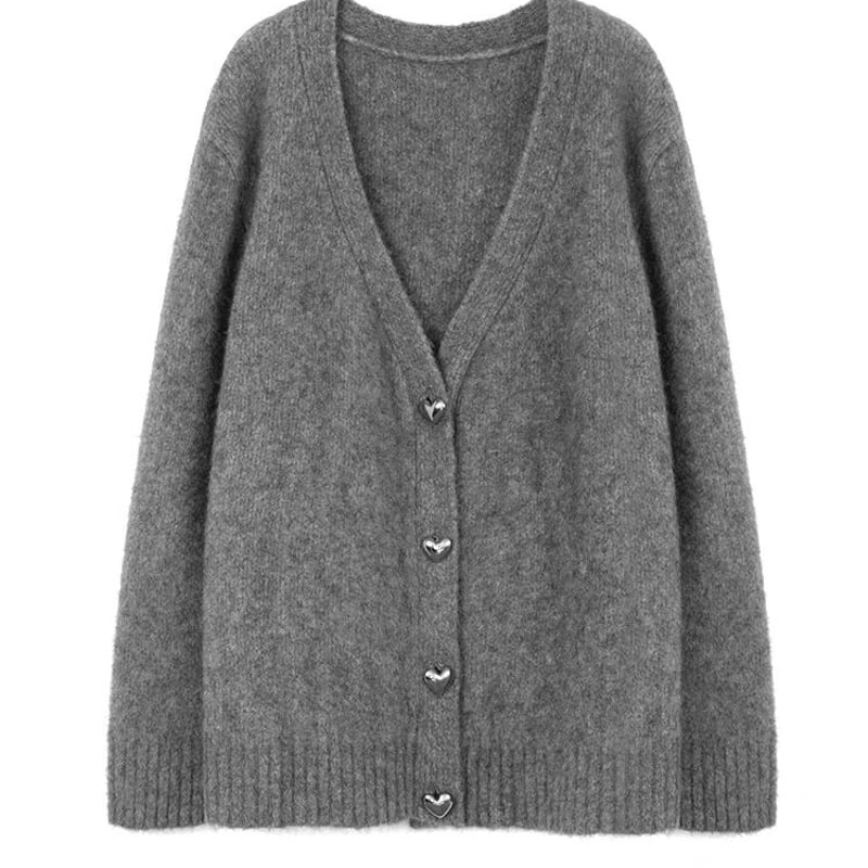 ハートボタングレーガーディガン | HANNA CLOSET online