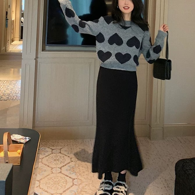 THE TOE グレー ハートニット Notting-Hill Heart Knit – THE TOÉ