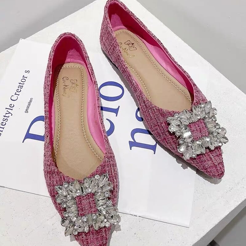 ツイードバックルフラットパンプス | HANNA CLOSET online