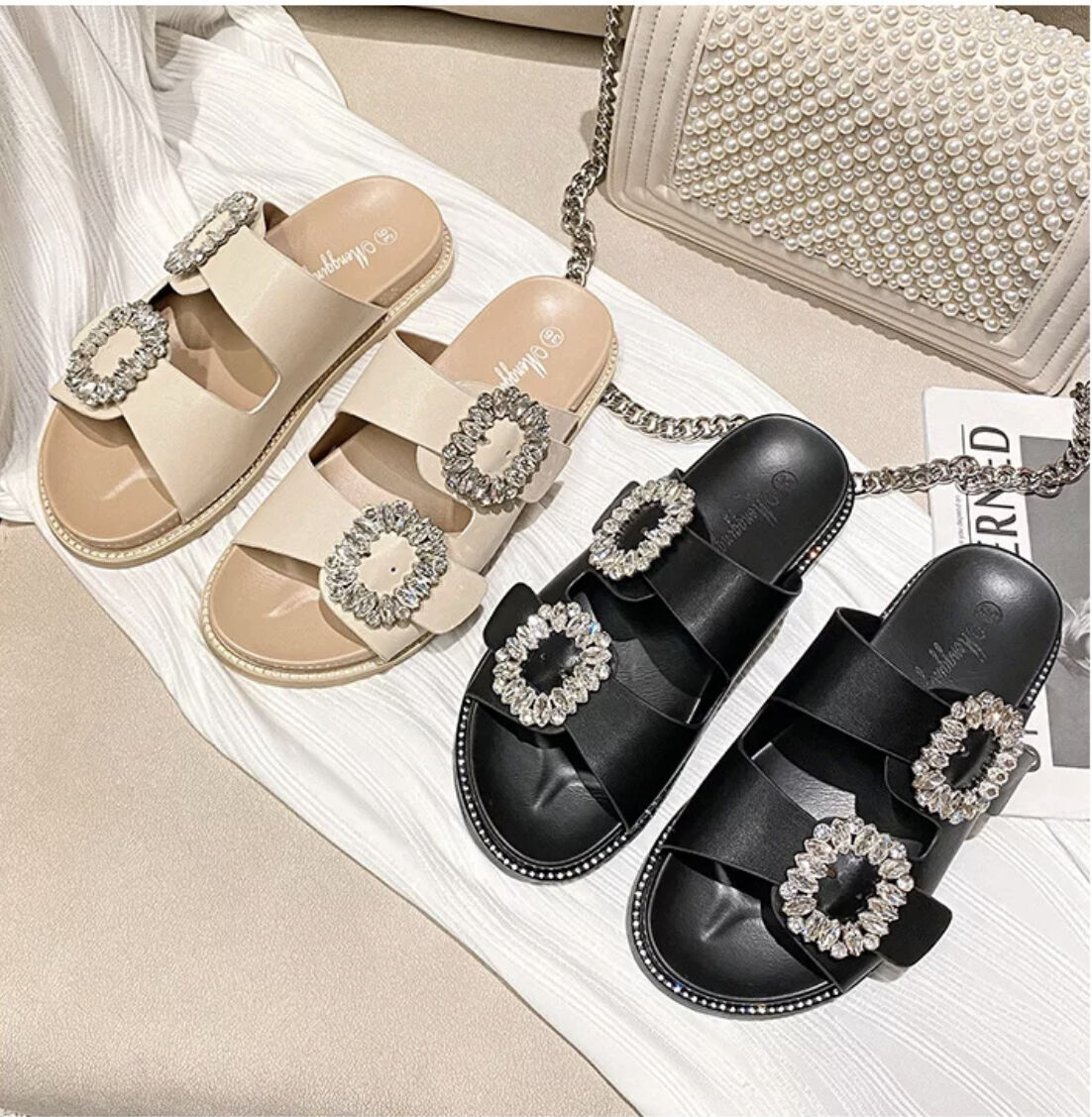 cesare paciotti ビジュー付きベージュサンダル 高ヒール 36 サイズ豊富♡ビジューサンダル | HANNA CLOSET online