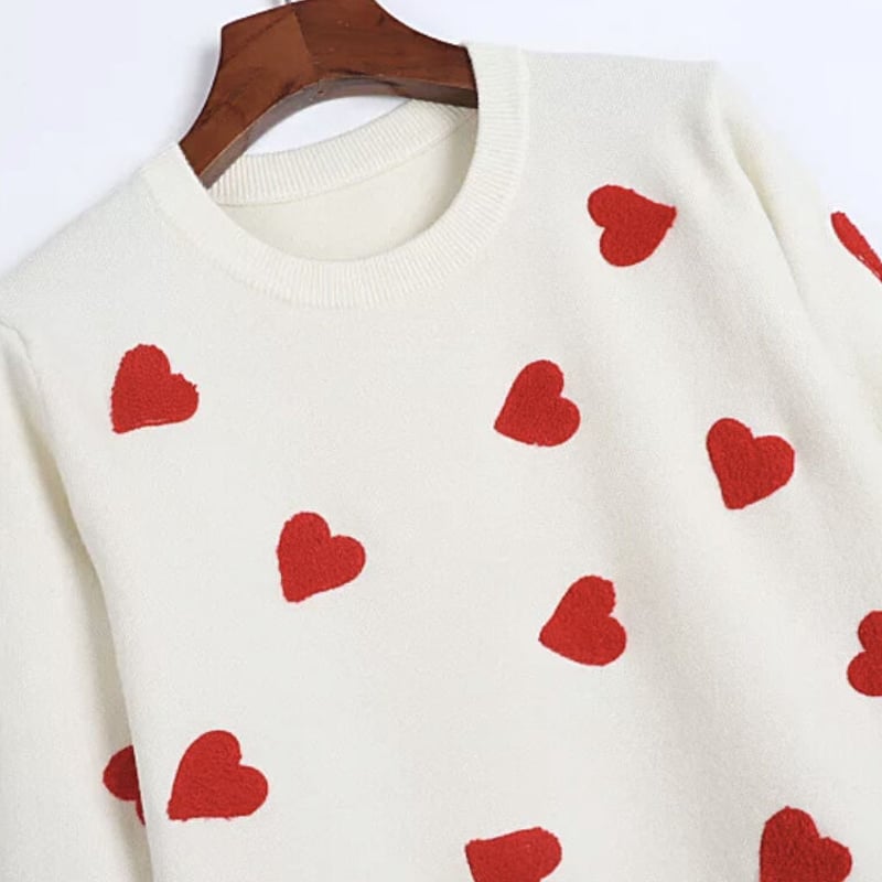 Liten リテン　ハートニット　Bisous knit ホワイト 2266555025.jpg?1716006845