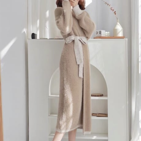 camel fluffy gown