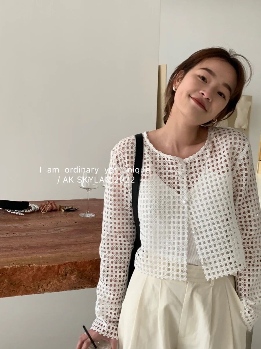 rosymonster あみあみリネンカーディガン　白　新品 rosymonster あみあみリネンカーディガン 白 新品 あみあみ