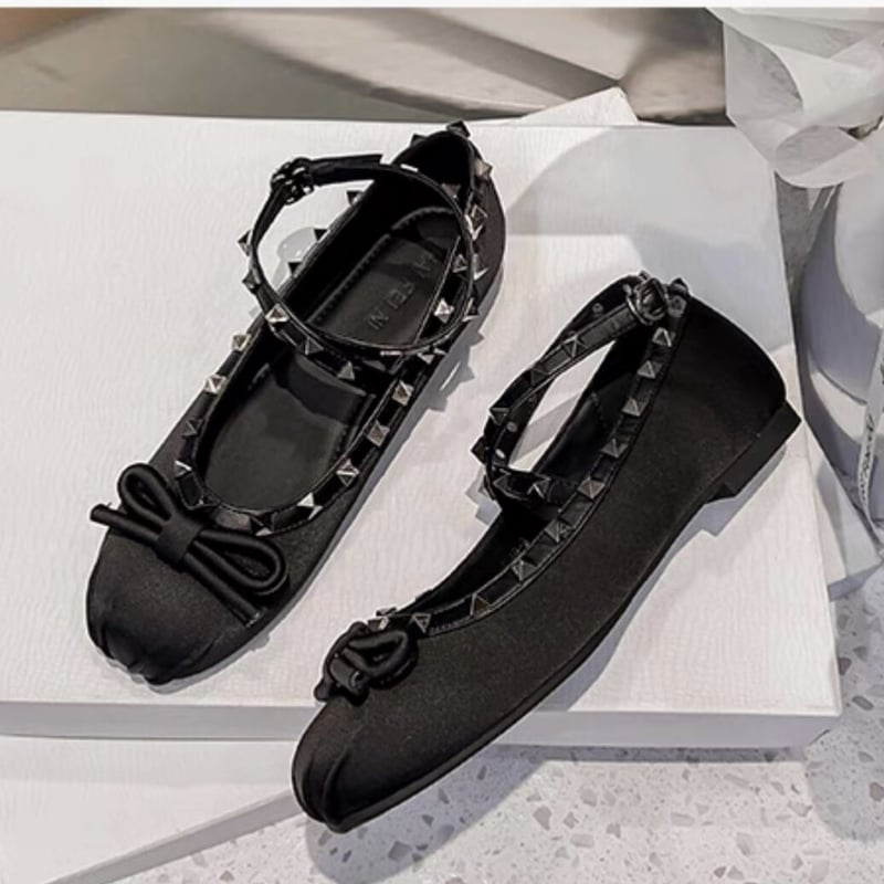 スタッズリボンバレエシューズ | HANNA CLOSET online スタッズリボンバレエシューズ | HANNA CLOSET online