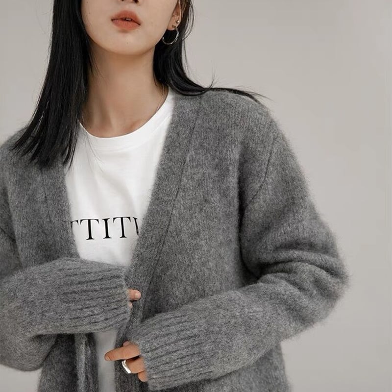 ハートボタングレーガーディガン | HANNA CLOSET online