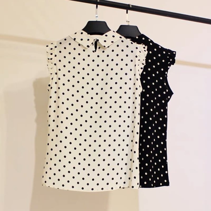 ドット柄ノースリーブブラウス | HANNA CLOSET online
