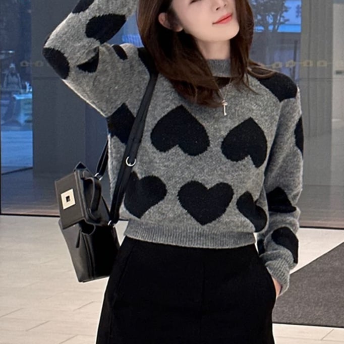 グレー×ハートニット | HANNA CLOSET online