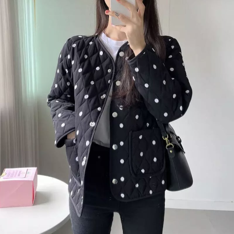 ドットノーカラーキルティングジャケット | HANNA CLOSET online