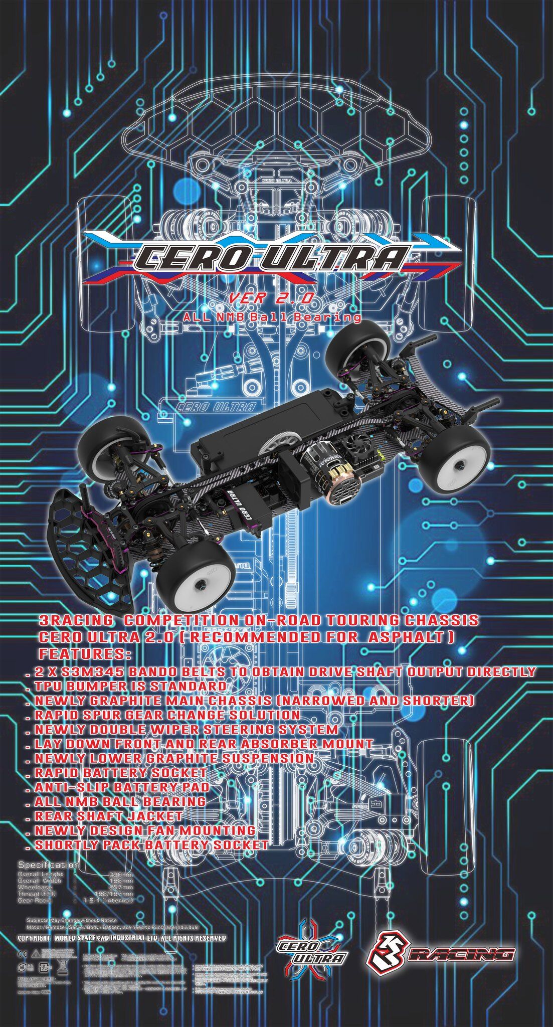 3Racing KIT-CERO ULTRA VER2.0 TOURING CAR | War