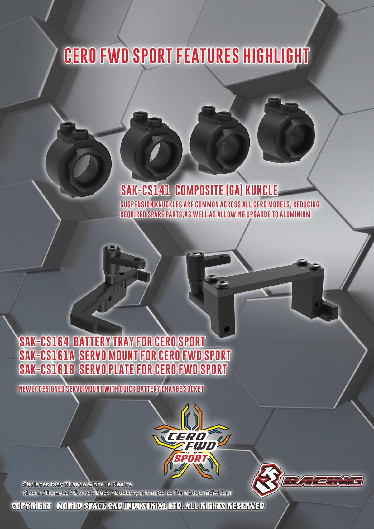 3Racing 1/10 CERO FWD SPORT TOURINGCAR【KIT-CERO