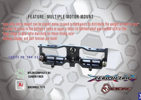 3Racing　SAK-C117 ALUMINUM MOTOR MOUNT FOR 3RACING CERO