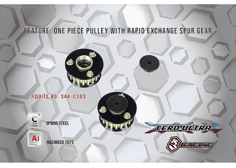 3Racing SAK-C103 CENTRE PULLEY 20T FOR 3RACING 3Racing SAK-C103 CENTRE PULLEY 20T FOR 3RACING