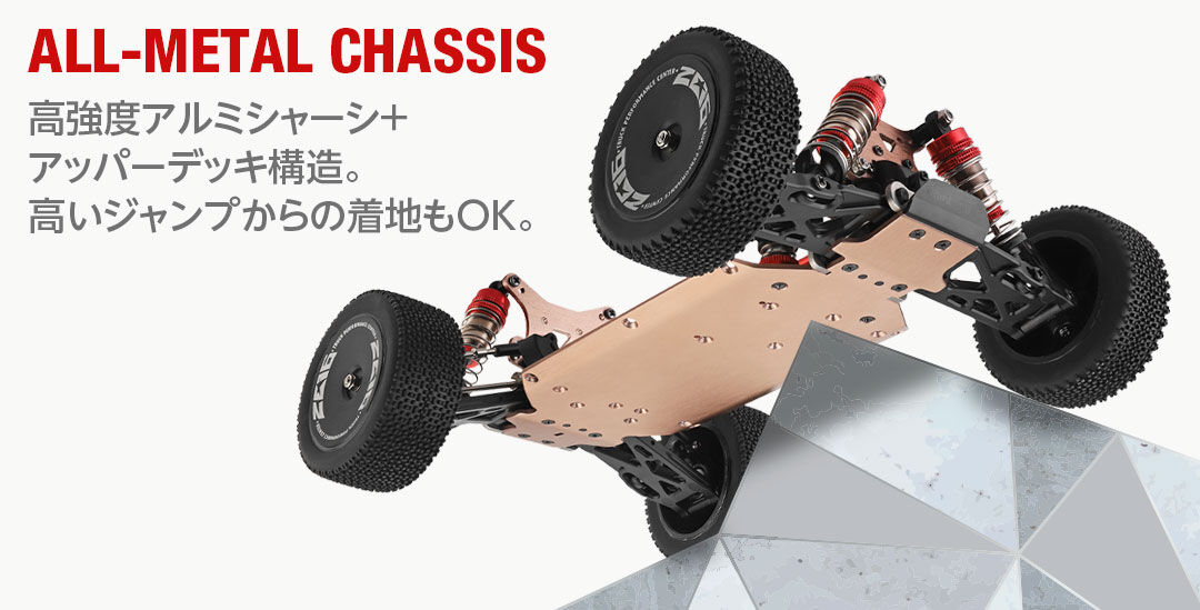 1/14スケール ドライビング オフロードカー レッド 4WD バギー 完成