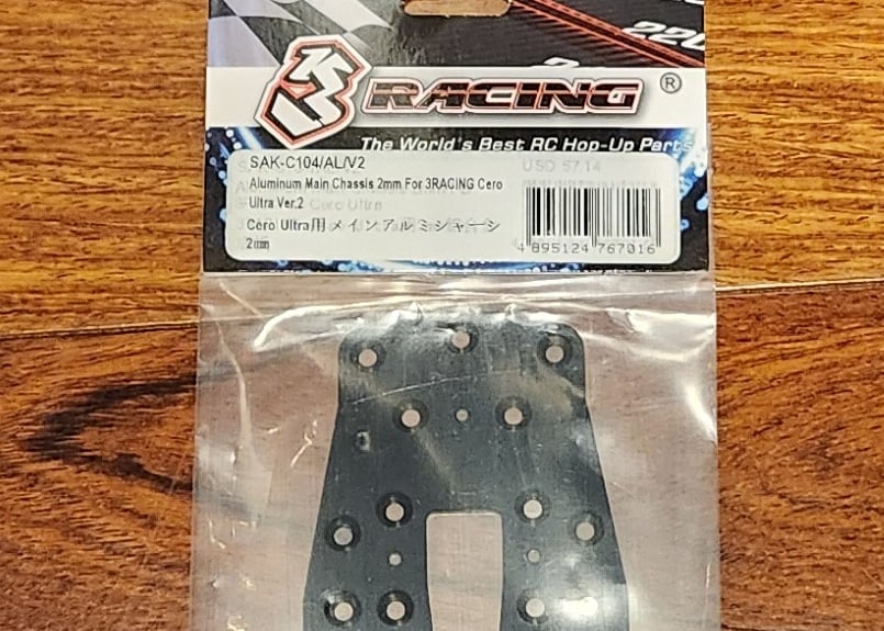 3Racing SAK-C104/AL/V2 Aluminum Main Chassis 2m