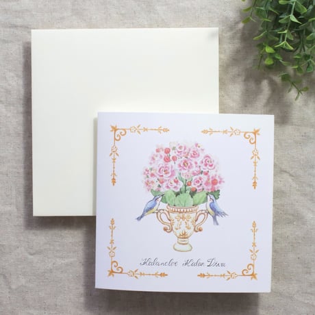 グリーティングカード　カランディーバの花・小鳥　KALANCHOE COLLECTION