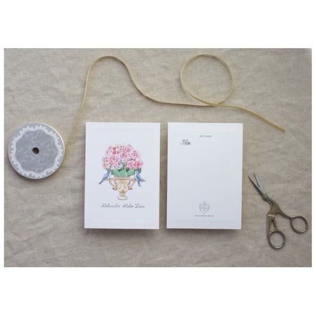 フレームポストカード　カランディーバの花と小鳥　KALANCHOE COLLECTION