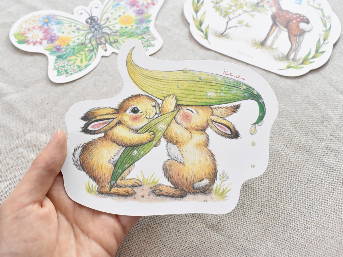 動物の型抜きポストカード 3種 | Kalanchoe 雑貨店