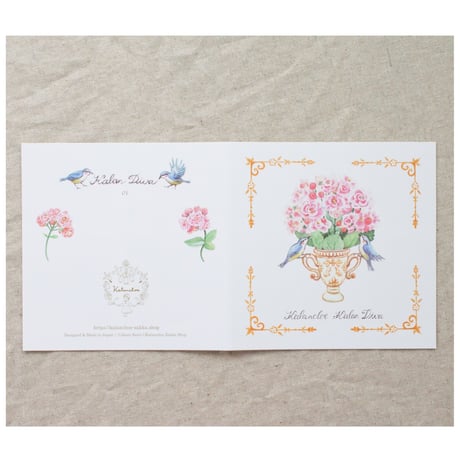 グリーティングカード　カランディーバの花・小鳥　KALANCHOE COLLECTION