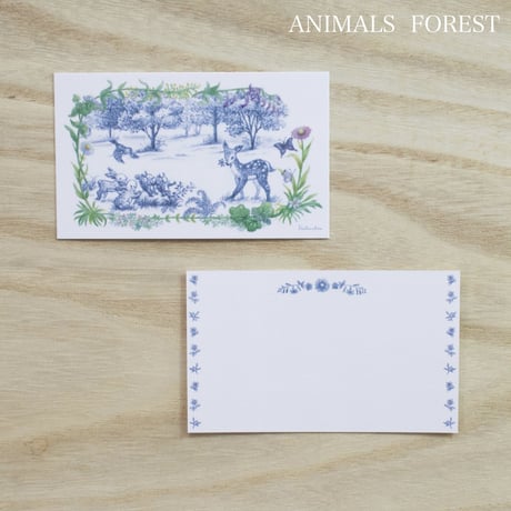 メッセージカード　ANIMALS FOREST 動物たちの森