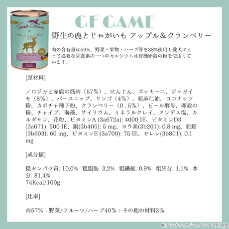 Terra Canis グレインフリーシリーズ 400g