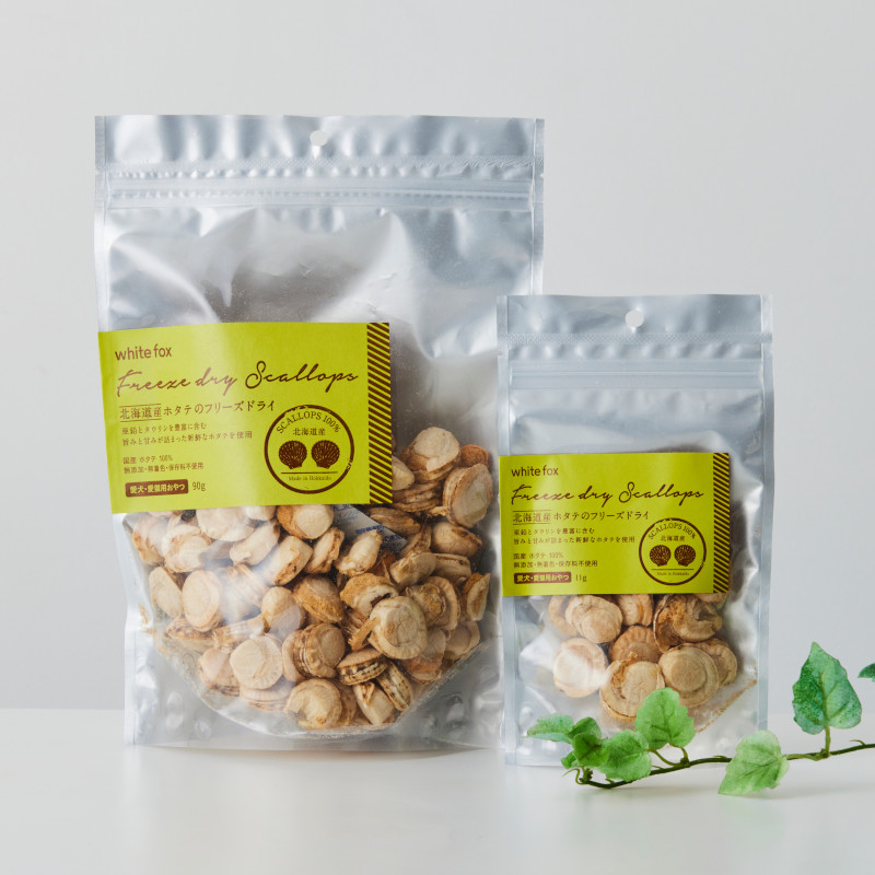 WhiteFox 北海道産ホタテのフリーズドライ 犬猫用 11g/90g | ーCanon p