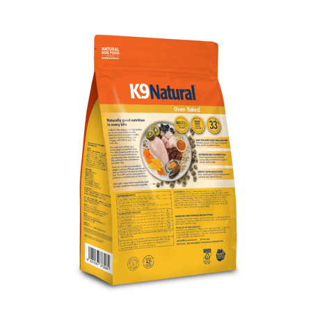K9natural チキン･オーブンベイクド 40g/1kg/4kg ザクザクとしたクランチクッキー食感で食欲をそそるFDのお供としても