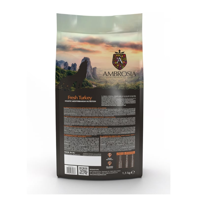 アンブロシア　フレッシュ　ターキー　ドッグフード　5kg Ambrosia AMBROSIA アンブロシア フレッシュターキー 100g/1.5kg/5kg | ー