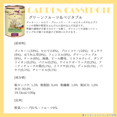 Terra Canis ガーデンベジタブルシリーズ 400g