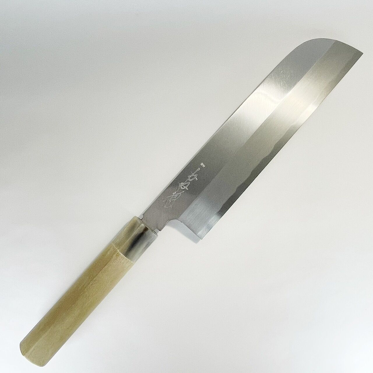 【未使用】本鍛造 純鋼 鎌型薄刃包丁21cm 水牛柄 original