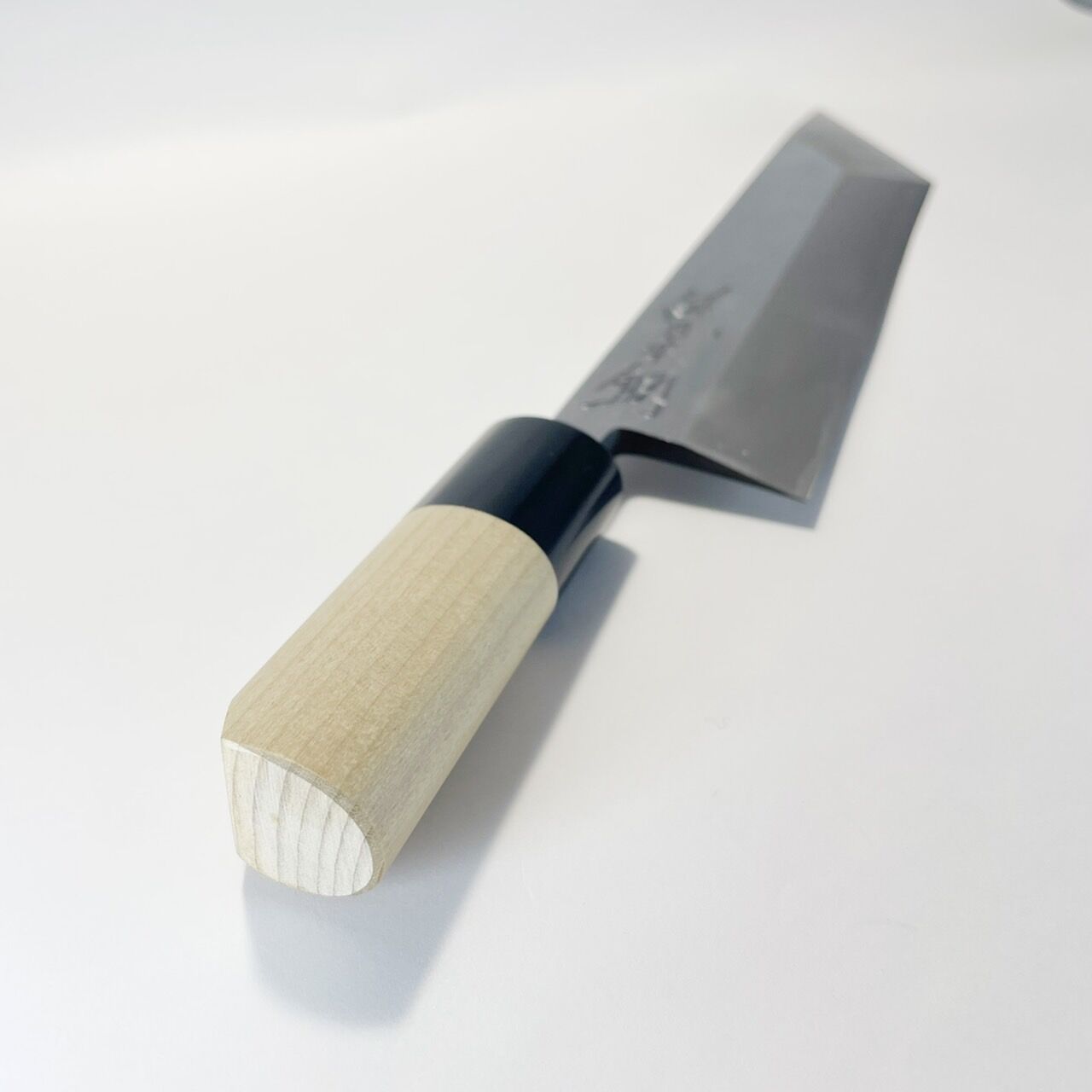 鰻裂き包丁 青鋼 霞 水牛柄 7寸（210mm） | 刃物の老舗 本家かね惣