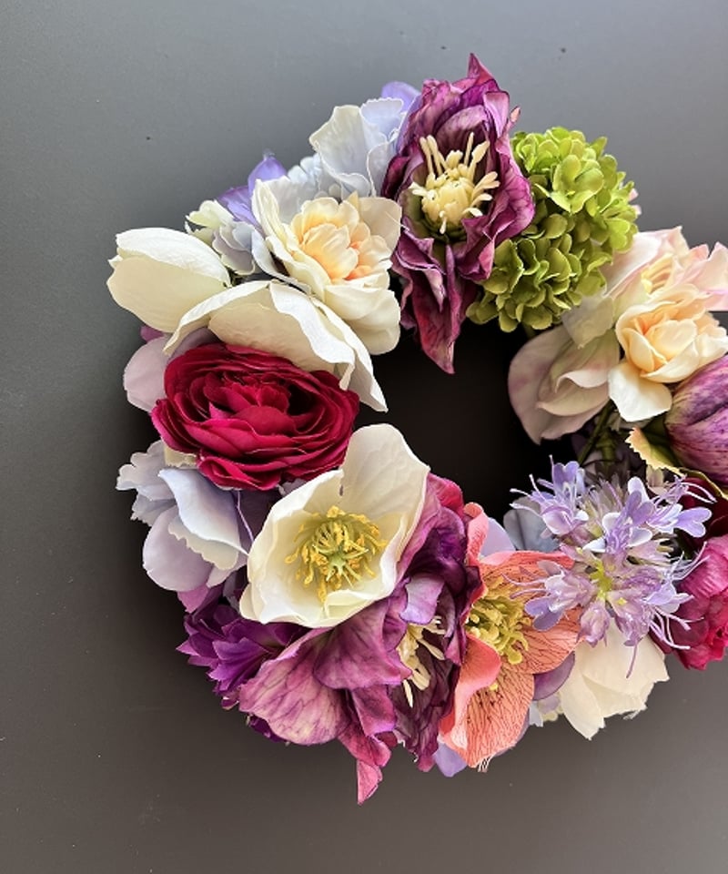 oh flowers / オーフラワーズ】 フラワーリース S クリスマスローズ②