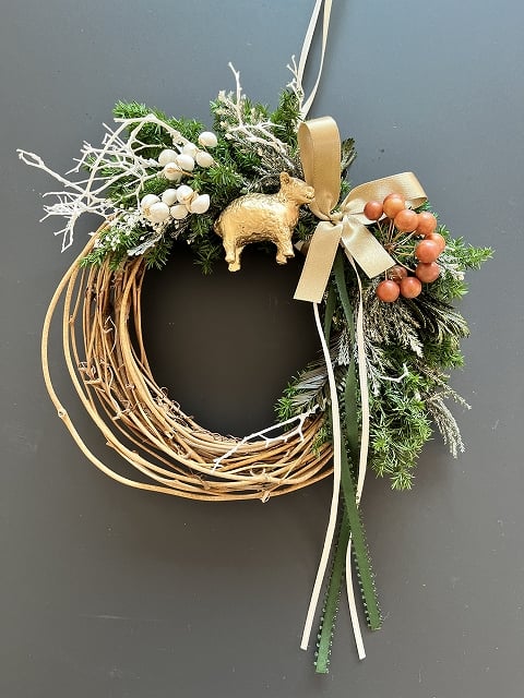 クリスマス⭐リース  シーズー 冬の森のリース 】 S シープ | Little Gardener
