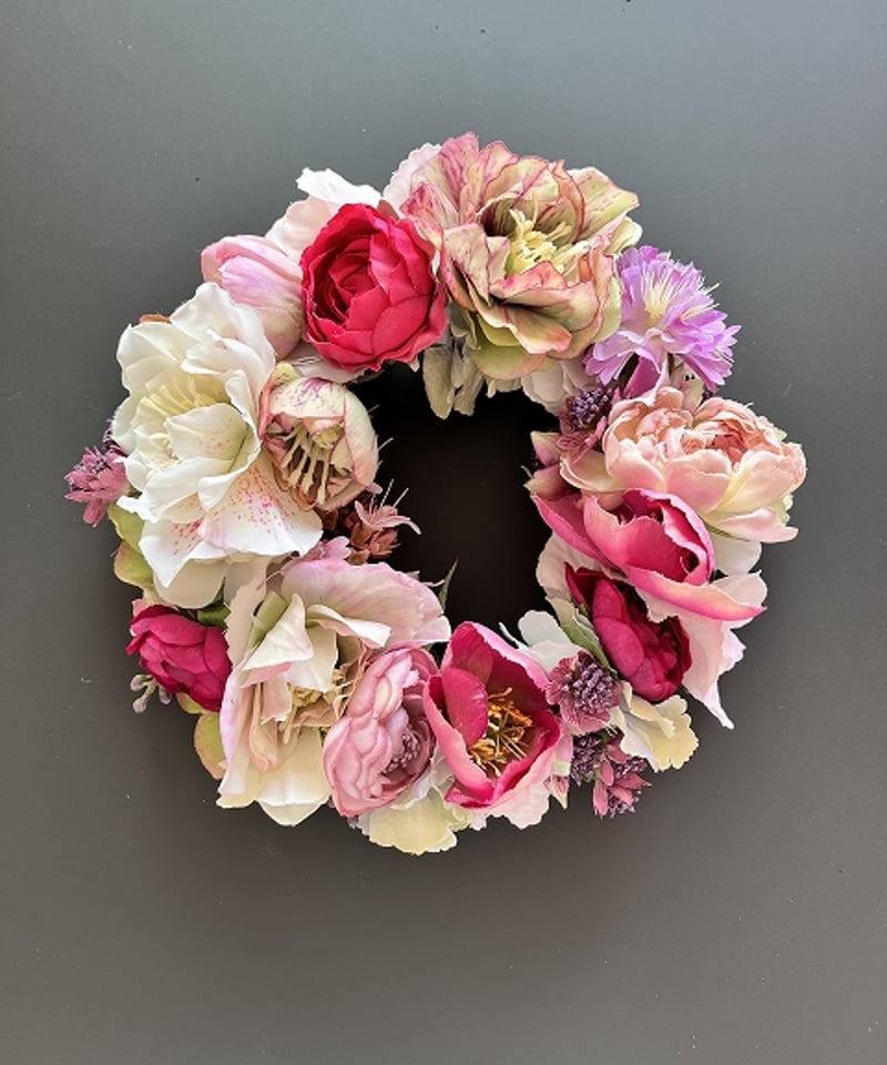 oh flowers / オーフラワーズ】 フラワーリース S クリスマスローズ③