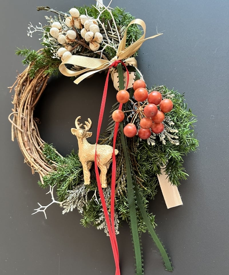 クリスマスリース☆トナカイ 冬の森のリース 】 S トナカイ | Little Gardener