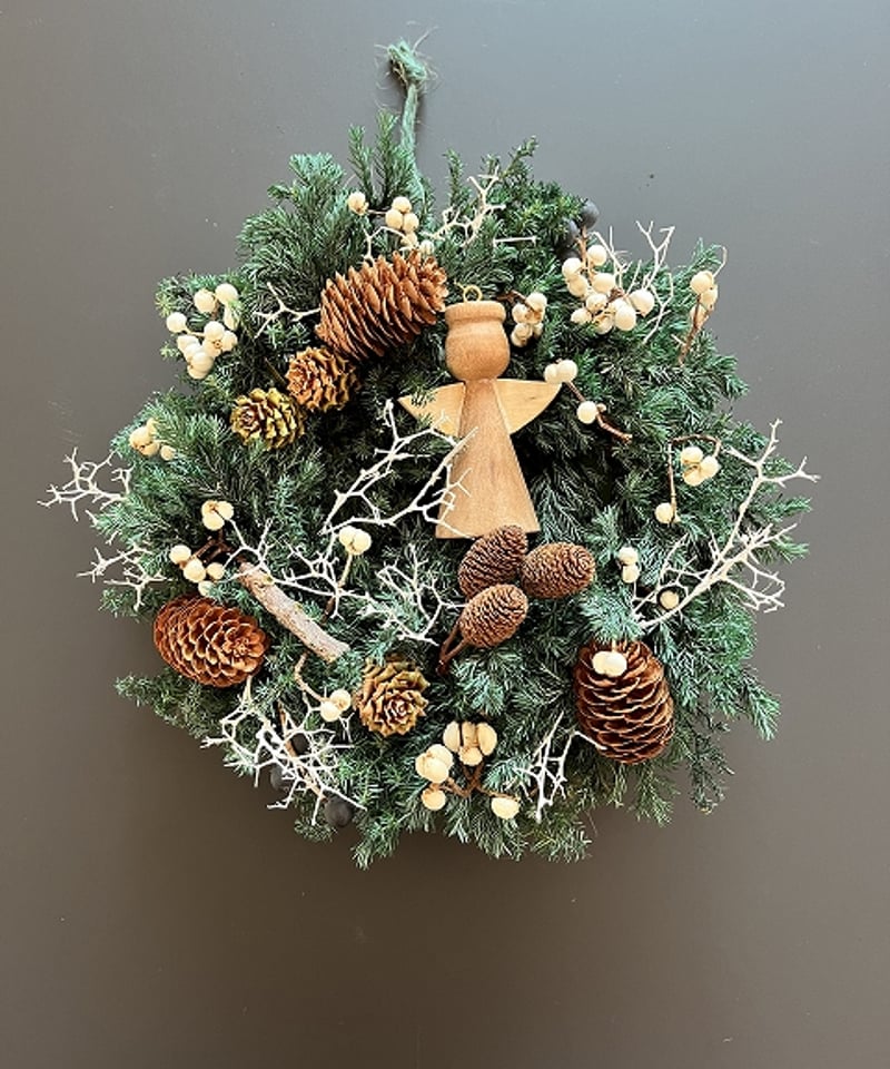 木製オーナメント付き】 ナンキンハゼと森の木の実のリース | Little
