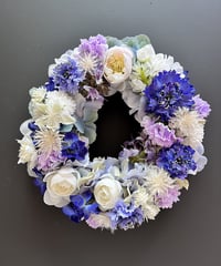 【oh flowers / オーフラワーズ】　フラワーリース　М　ヤグルマソウ