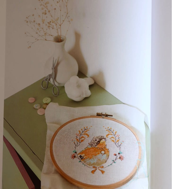 Les oiseaux. à broder au point de croix クロスステッチ