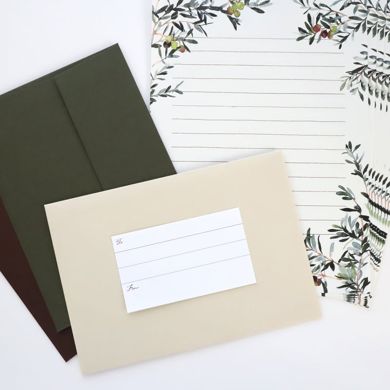 レターセット 【olive】 | miyotsuchiya ONLINE STORE